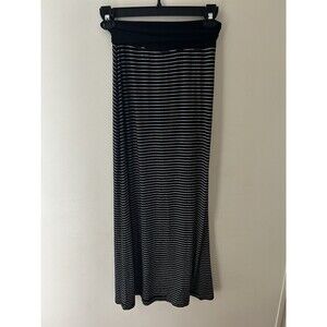 VTG Y2K Max Studio Maxi Skirt XS Black White Striped Grunge Indie Sleaze 2000s